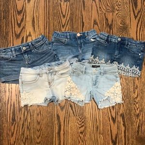 5 pairs of jean shorts